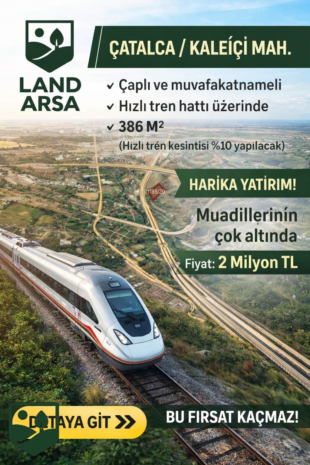Çatalca-Kaleiçi Mah. 386 Metrekare Çaplı Muvafakatnameli Arsa